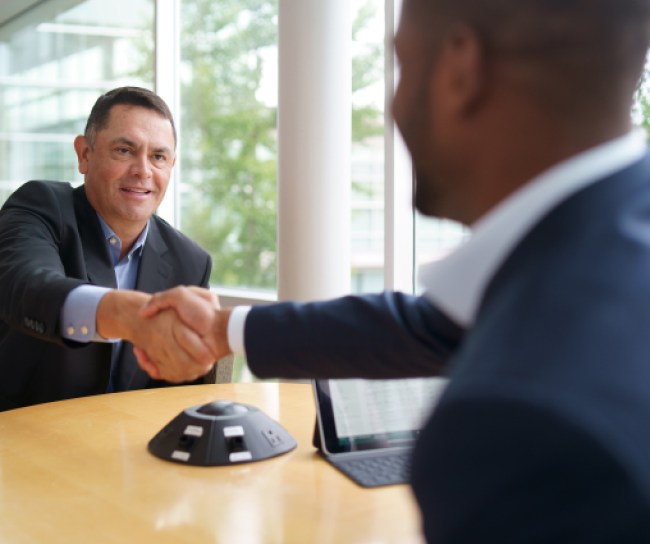 Two men shaking hands